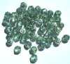 50 6mm Faceted Cathedral Coated Light Green AB